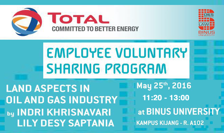 TOTAL E&P INDONESIE MELAKUKAN CSR PROGRAM DI BUSINESS LAW BINUS