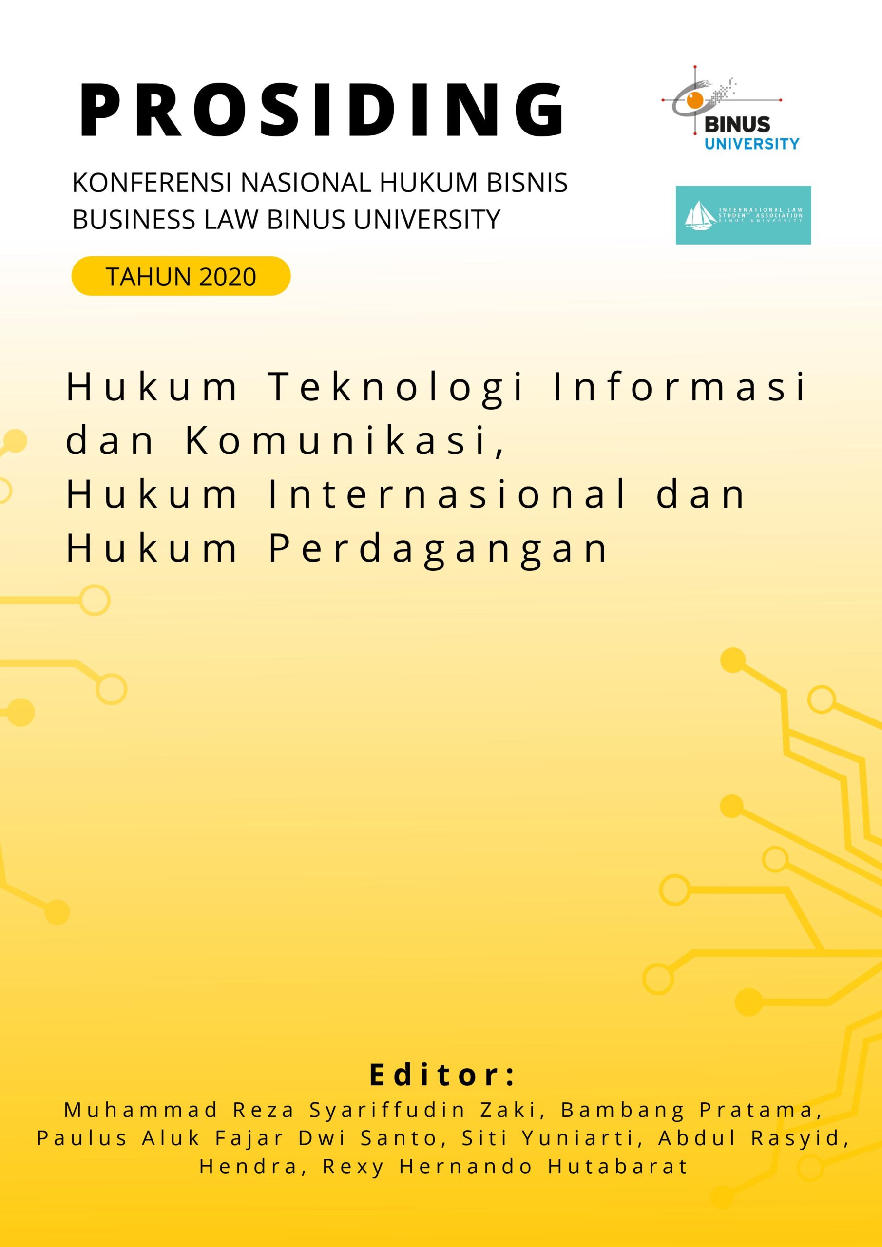 EDISI PERTAMA PROSIDING KONFERENSI NASIONAL HUKUM BISNIS TELAH TERBIT