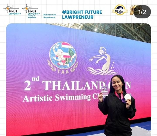 Mahasiswa Business Law BINUS Torehkan Prestasi Internasional di Thailand Open Artistic Swimming Championship 2025