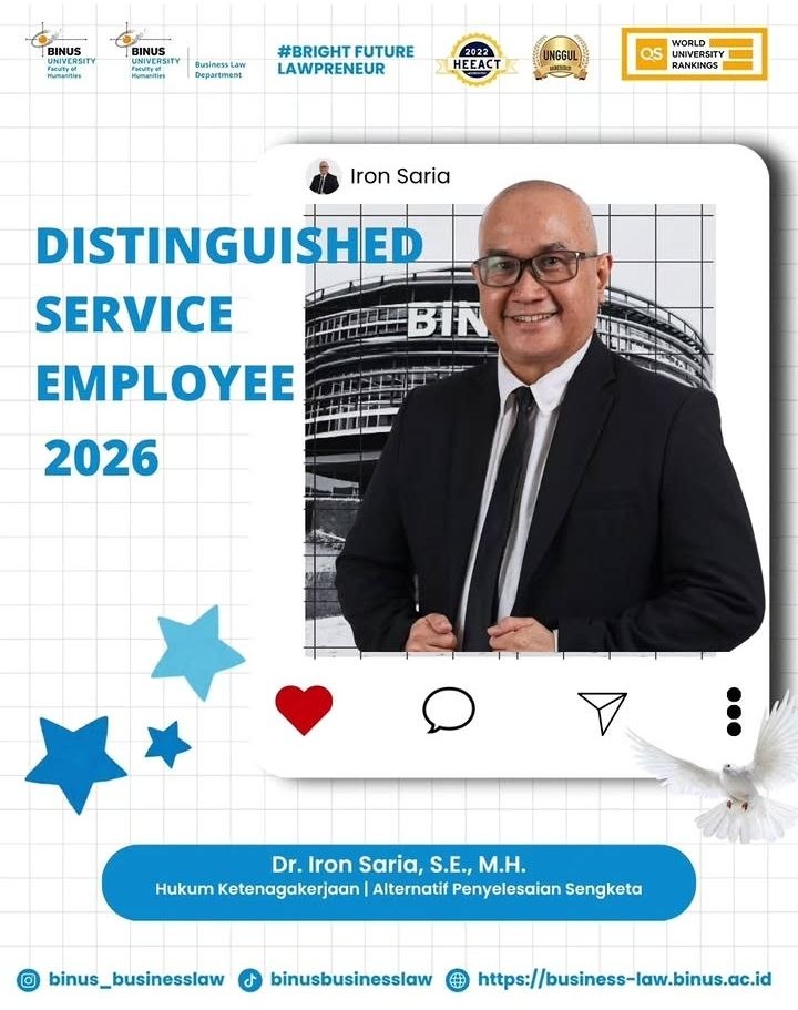 DOSEN BUSINESS LAW BINUS RAIH DISTINGUISHED SERVICE EMPLOYEE 2026