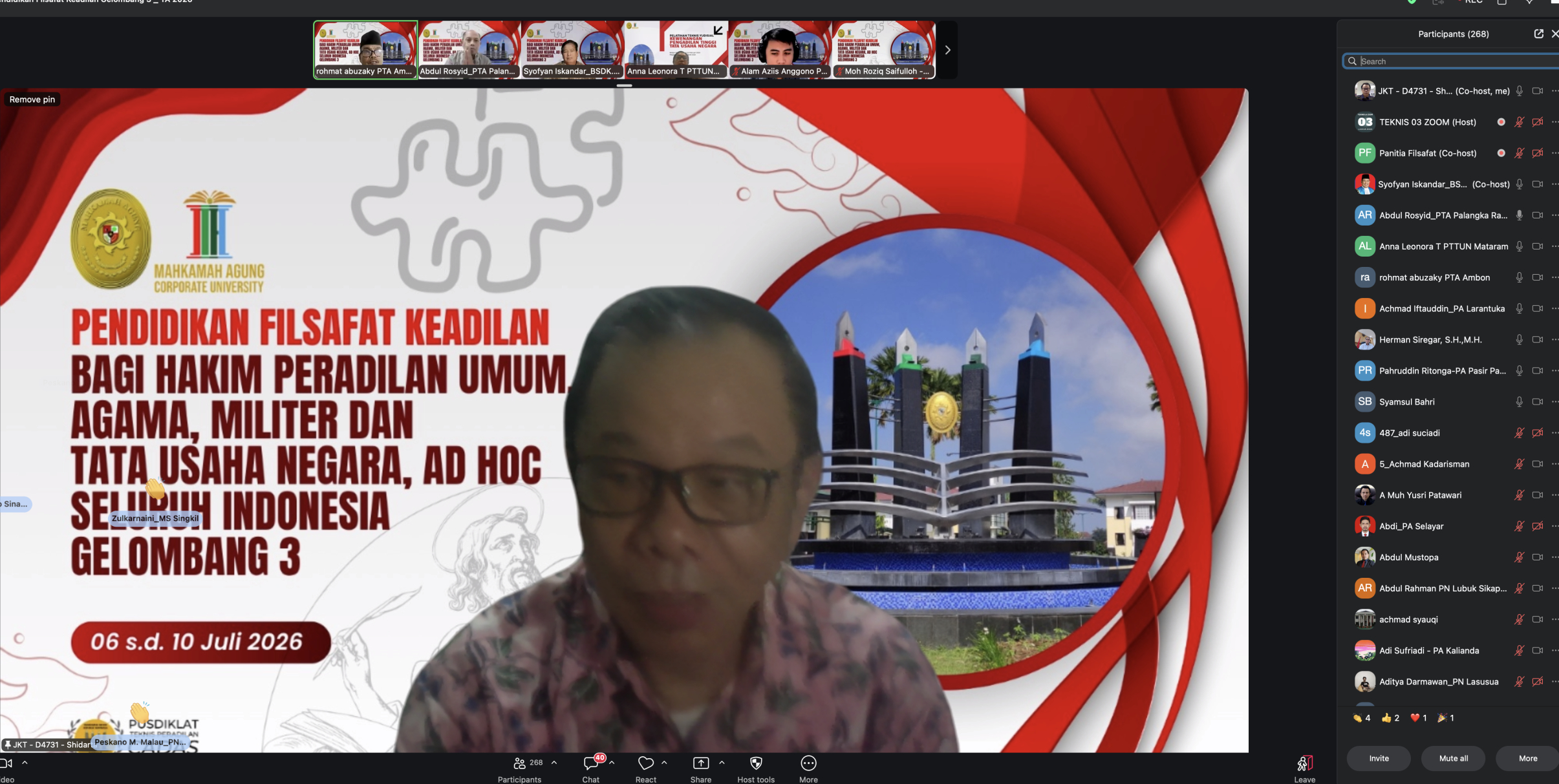 PENDIDIKAN MATERI ARGUMENTASI HUKUM BAGI PARA HAKIM