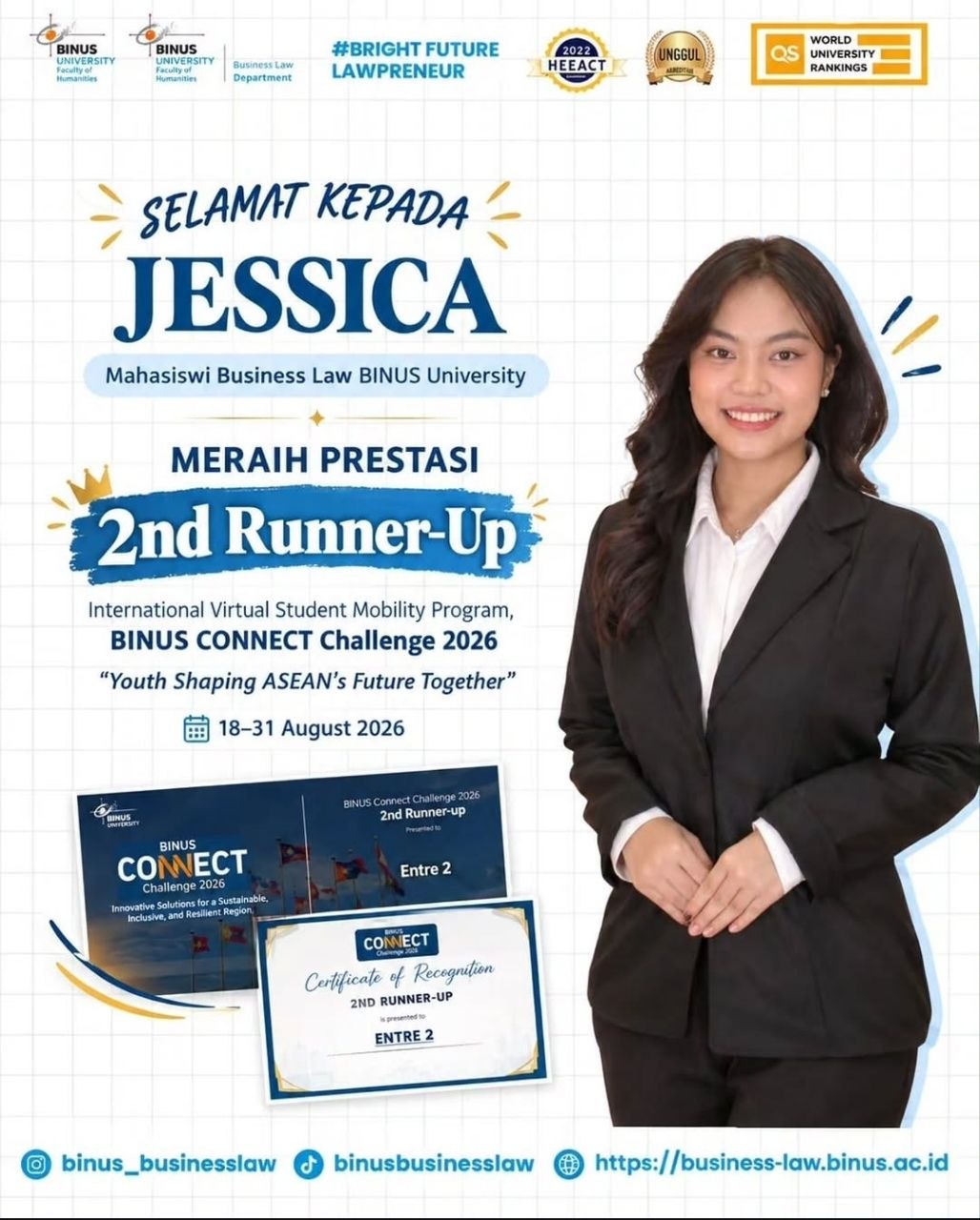 MAHASISWA RAIH 2ND RUNNER-UP DI BINUS CONNECT CHALLENGE 2026